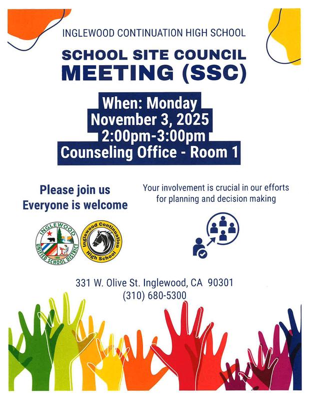 School Site Council Meeting - November 3