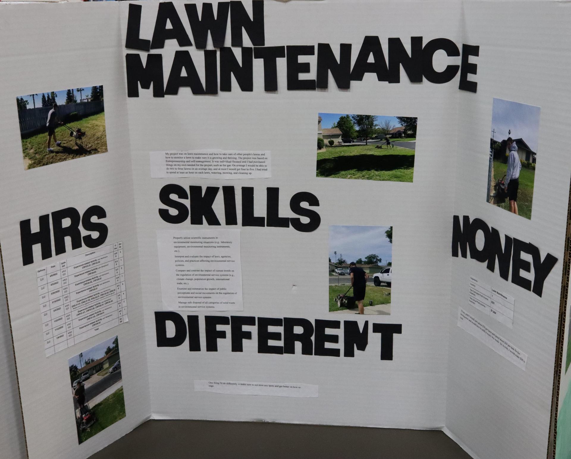 A Supervised Agricultural Experience trifold display