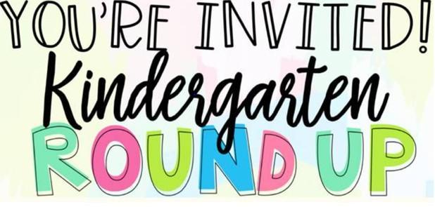 Colorful sign to advertise Kindergarten Round Up