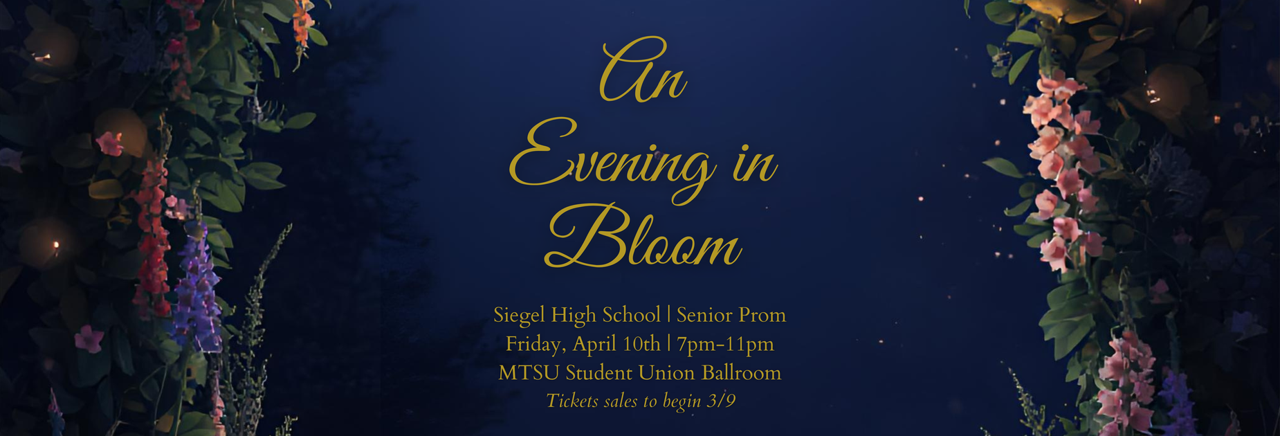 Tickets sales begin 3/9 for Senior Prom.