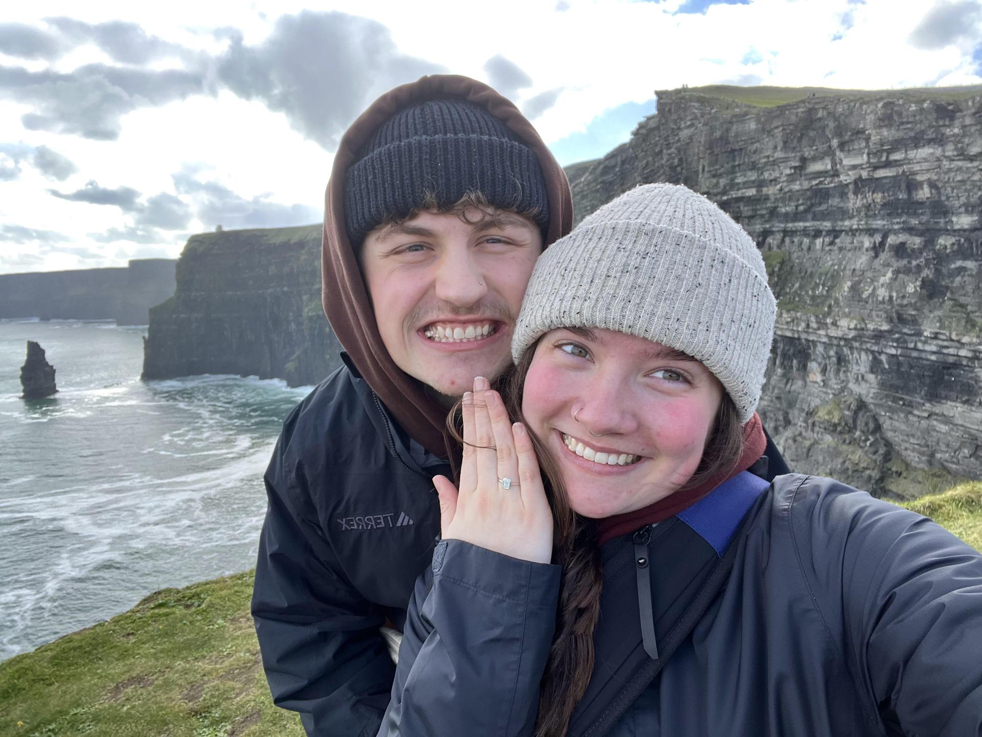 My fiance and I after getting engaged in Ireland!