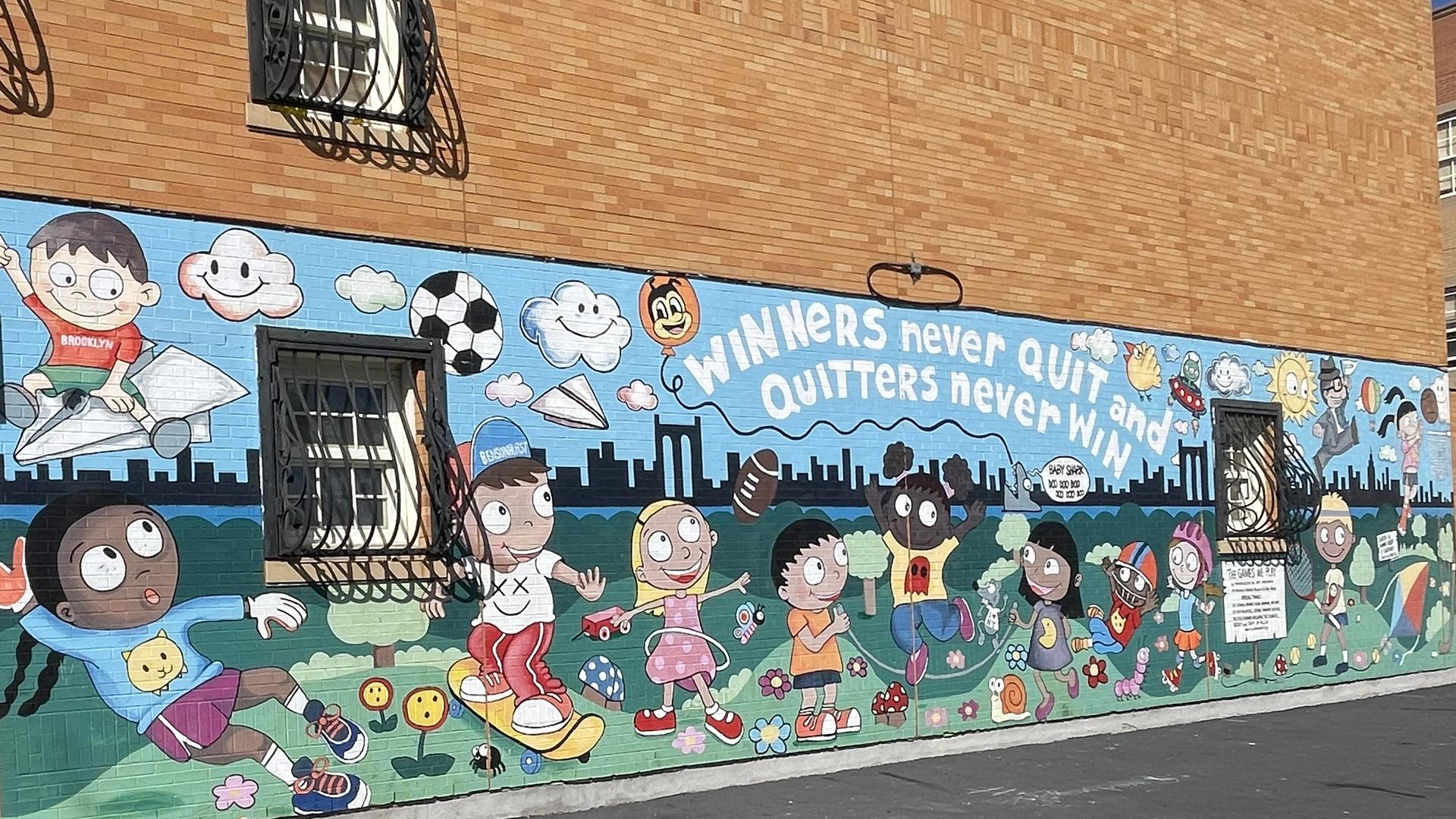 PS 204 school yard mural.