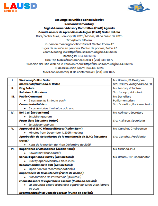 1.20.26 ELAC 1 Agenda Bilingual