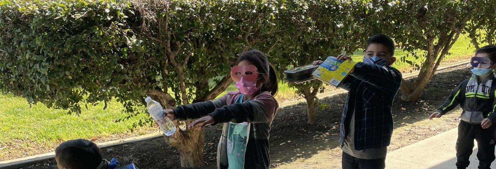 Safety first! Philadelphia Kindergartners practice using their superhero arms to be socially distant while walking to and from class! Way to go scholars!! #proud2bePUSD
