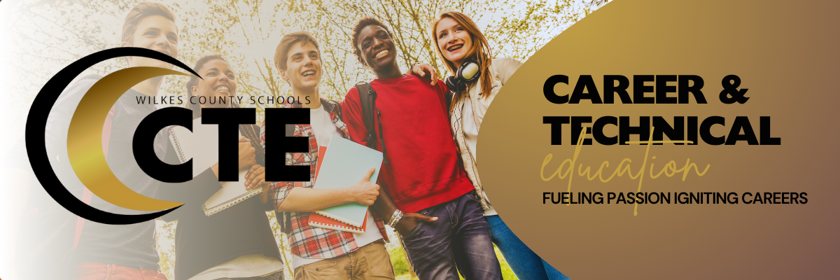 CTE logo with students in the background