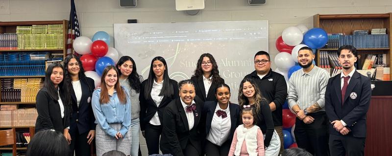 The Union City High School HOSA meeting with students