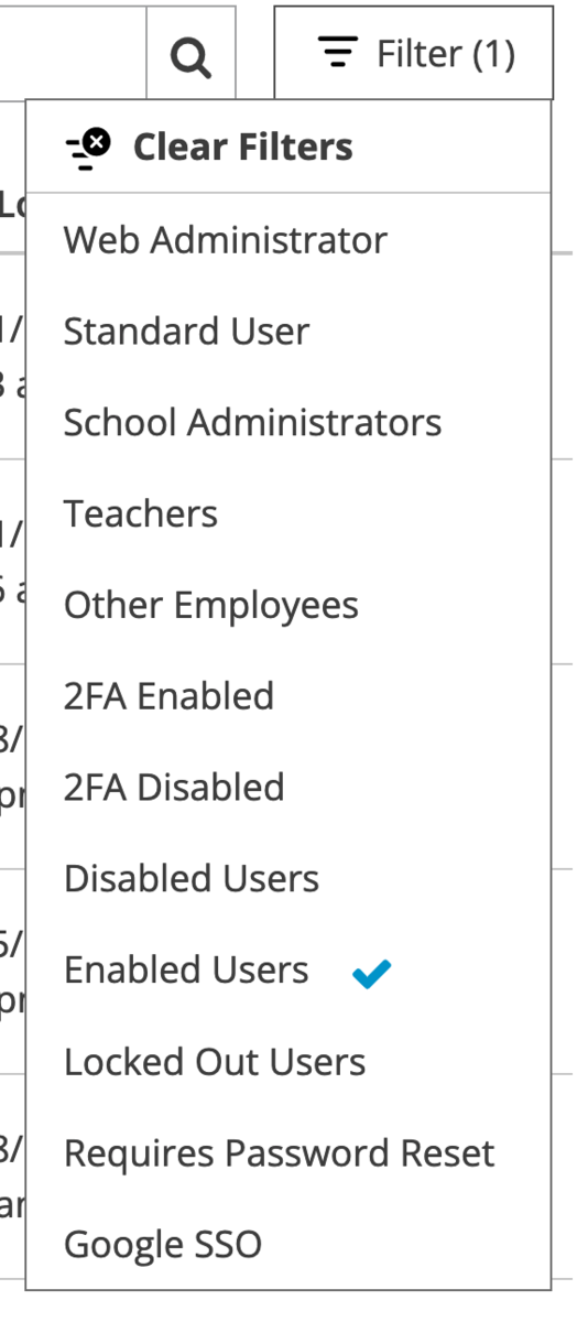 Filters and badges User Management Edlio Help Center