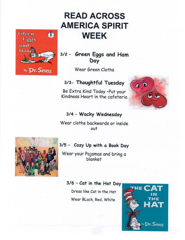 Read Across America Spirit Week Flier