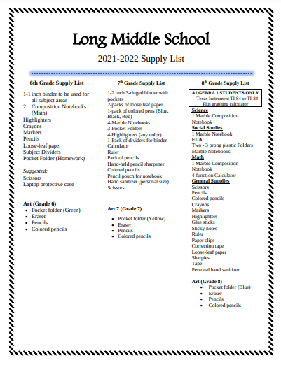 School Supply List Featured Photo
