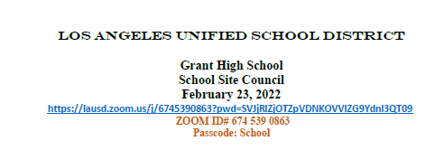 Monthly SSC Meeting, Wednesday, February 23 at 3:40