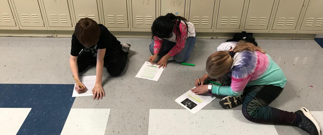 Students working