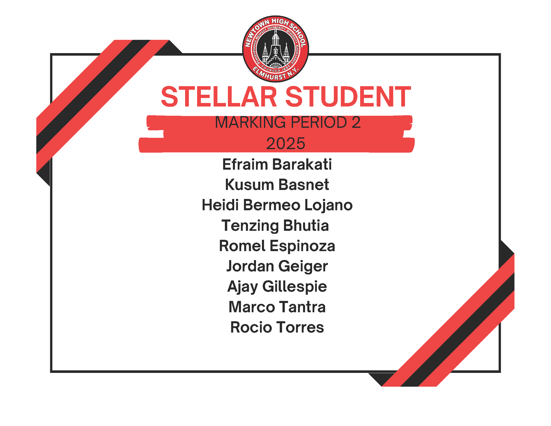 these are the stellar students of the second marking period