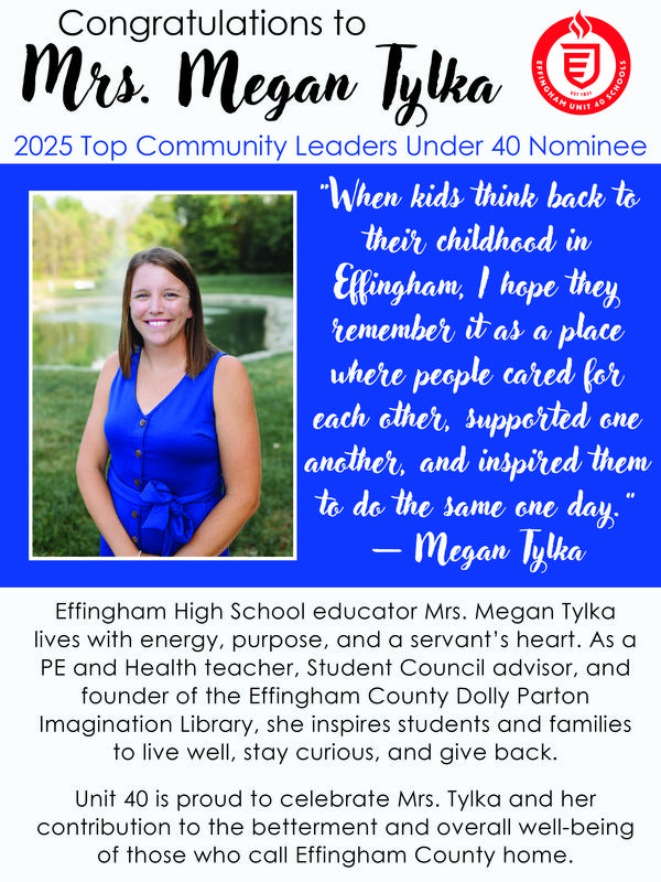 Megan Tylka 40 Under 40 nominee