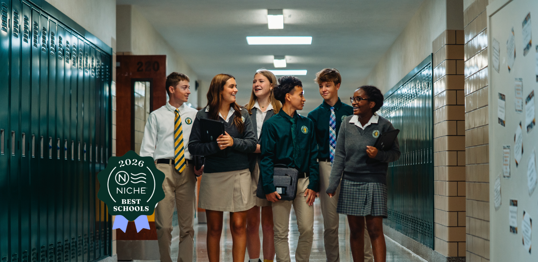 students in hallway