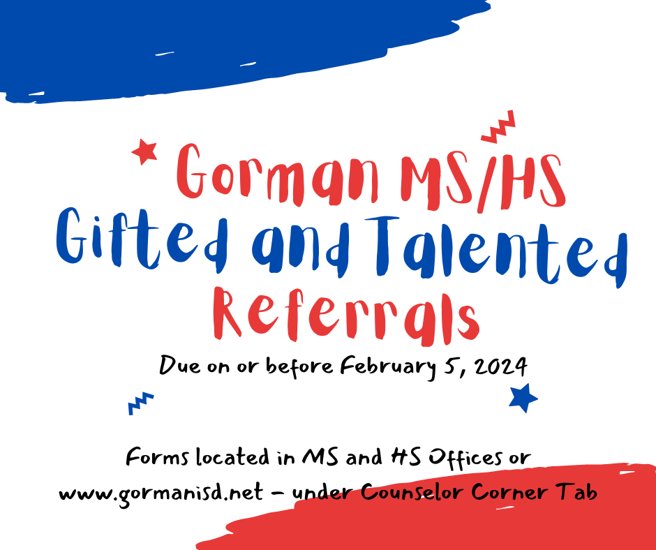 Gorman ISD Counselor Corner Counselor Corner Gorman Independent