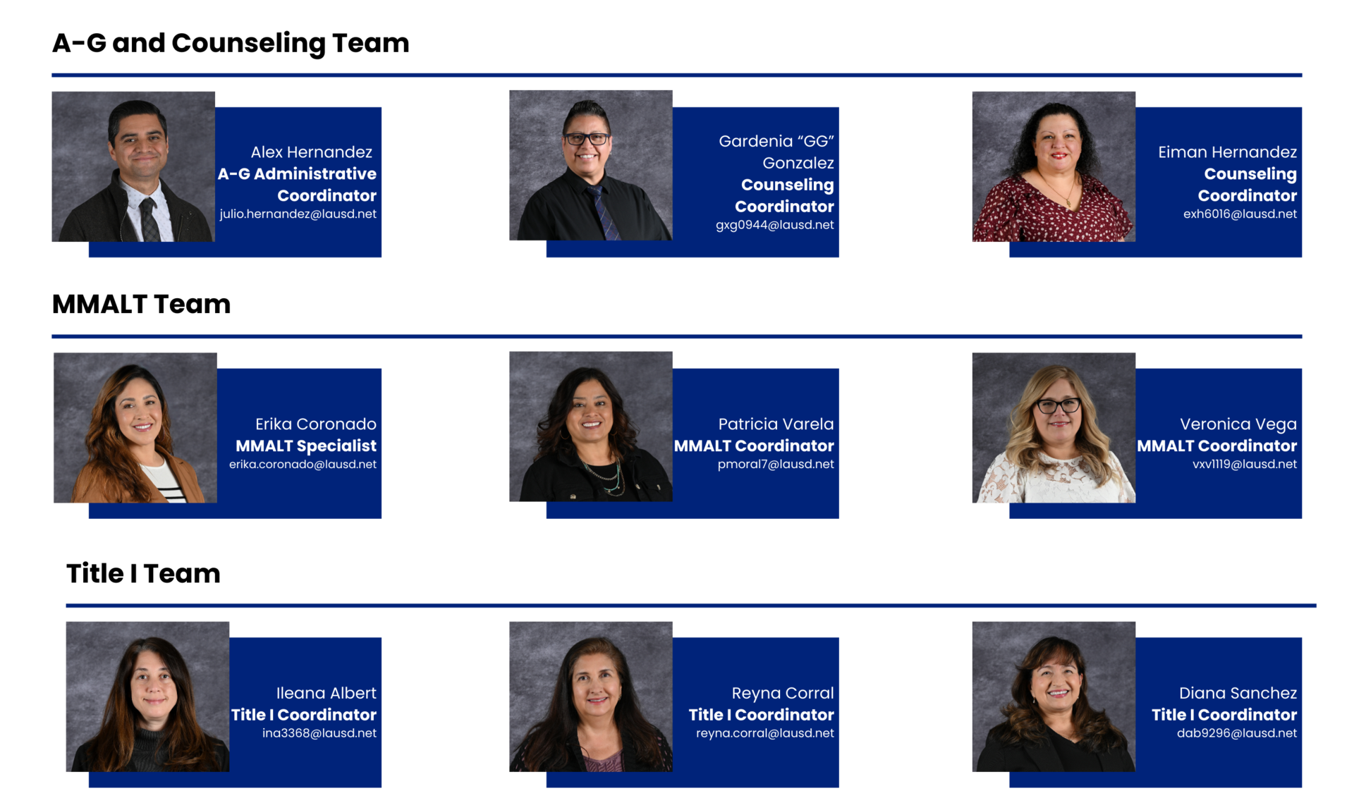 A-G Counseling Team