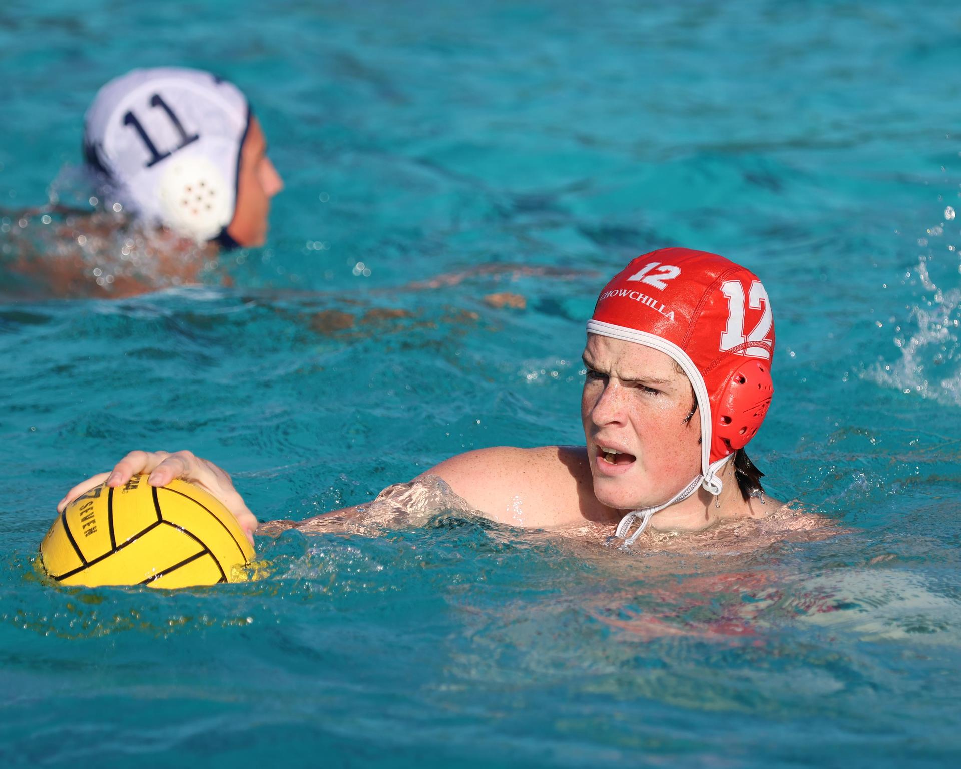 Boys playing water polo against Yosemite