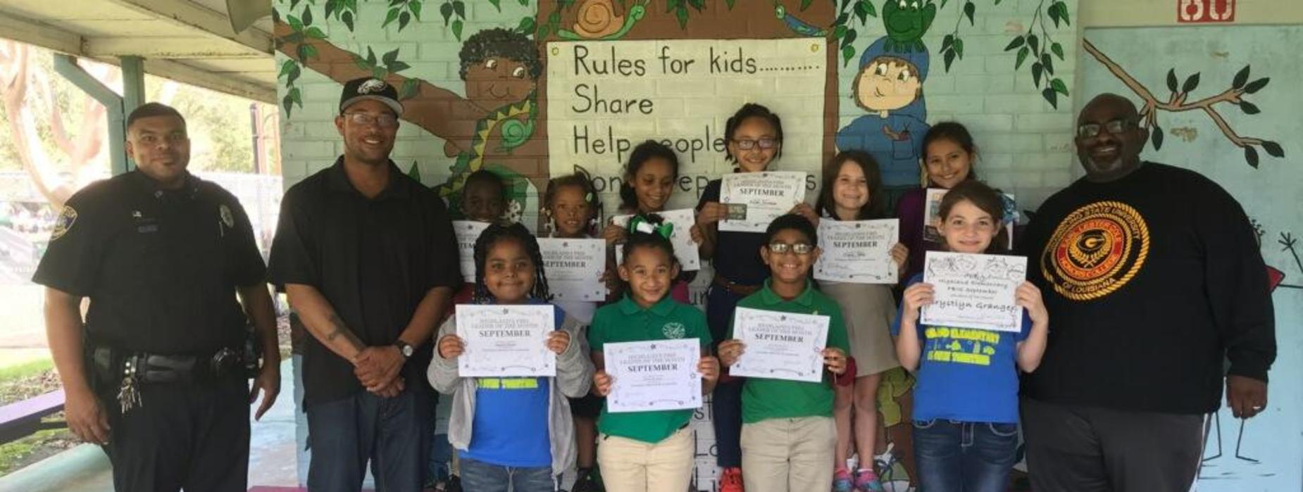 September Students of the Month with Dads & Kids