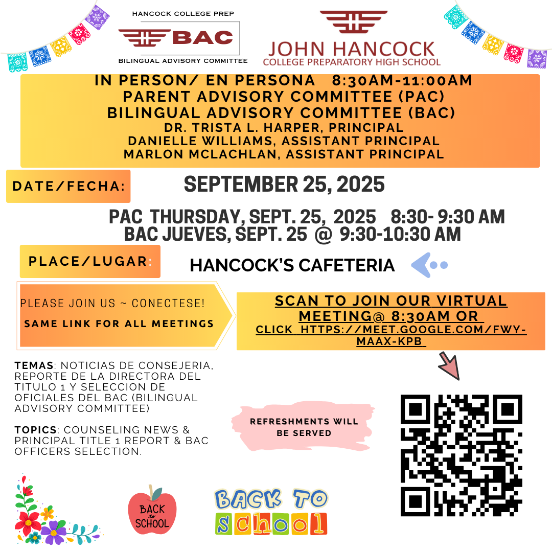 PAC-BAC Meeting Sept 25, 2025 @ 8:30am-10:30am