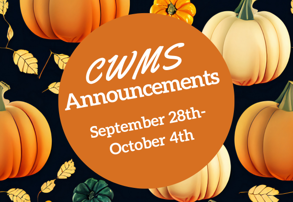 CWMS Weekly Announcements from Mr. Lancerio Thumbnail Image