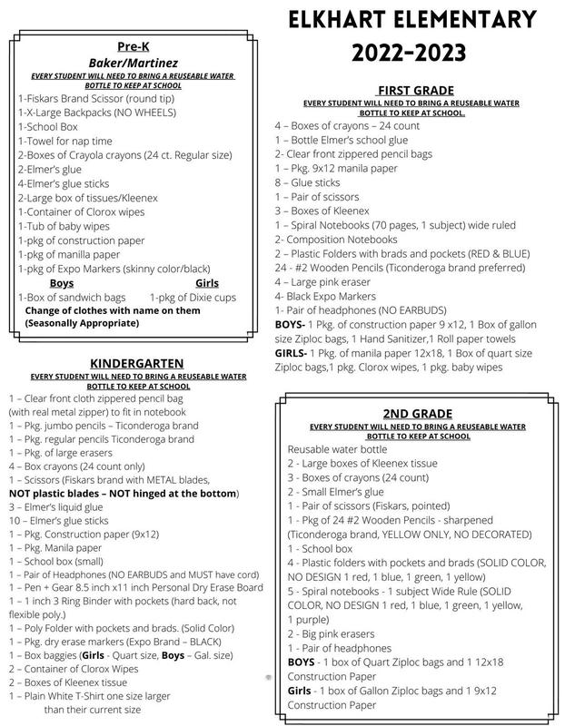 2022-2023 Supply List Featured Photo