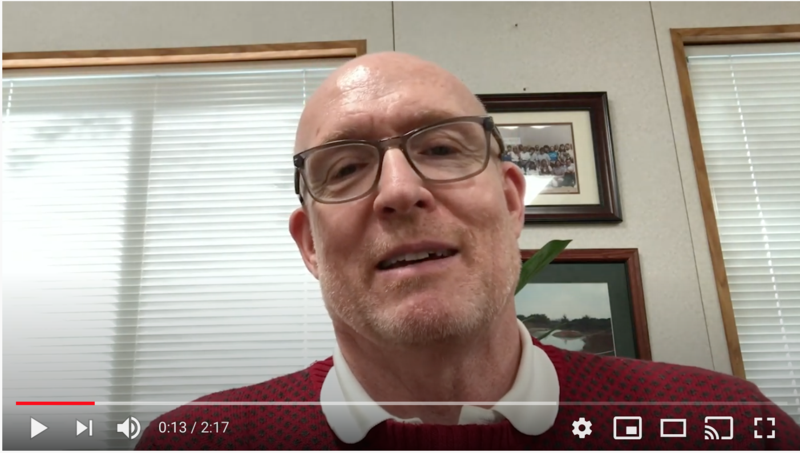 photo of Superintendent Paul Johnson during video message