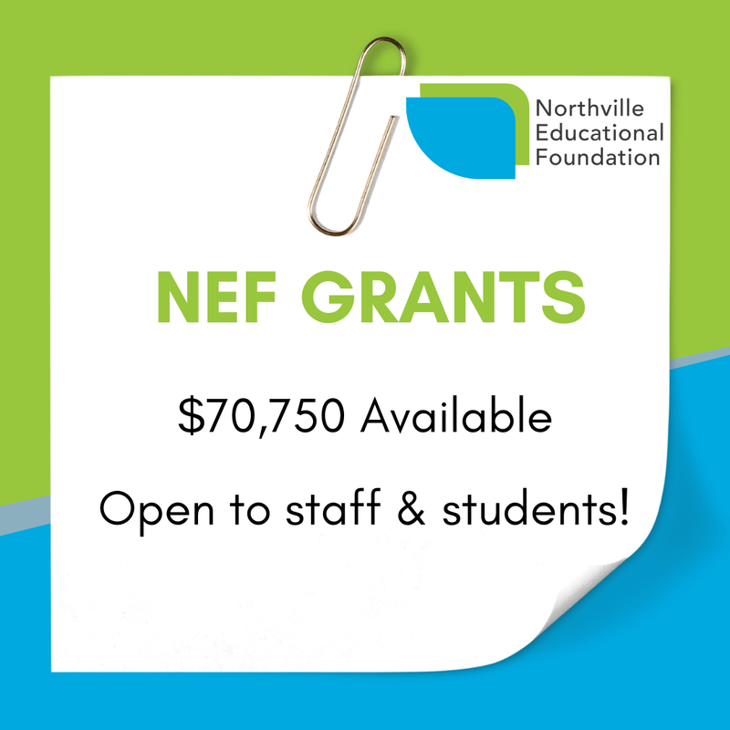 Lime green and light blue graphic to match NEF's logo