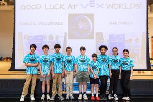 Members of the robotics teams