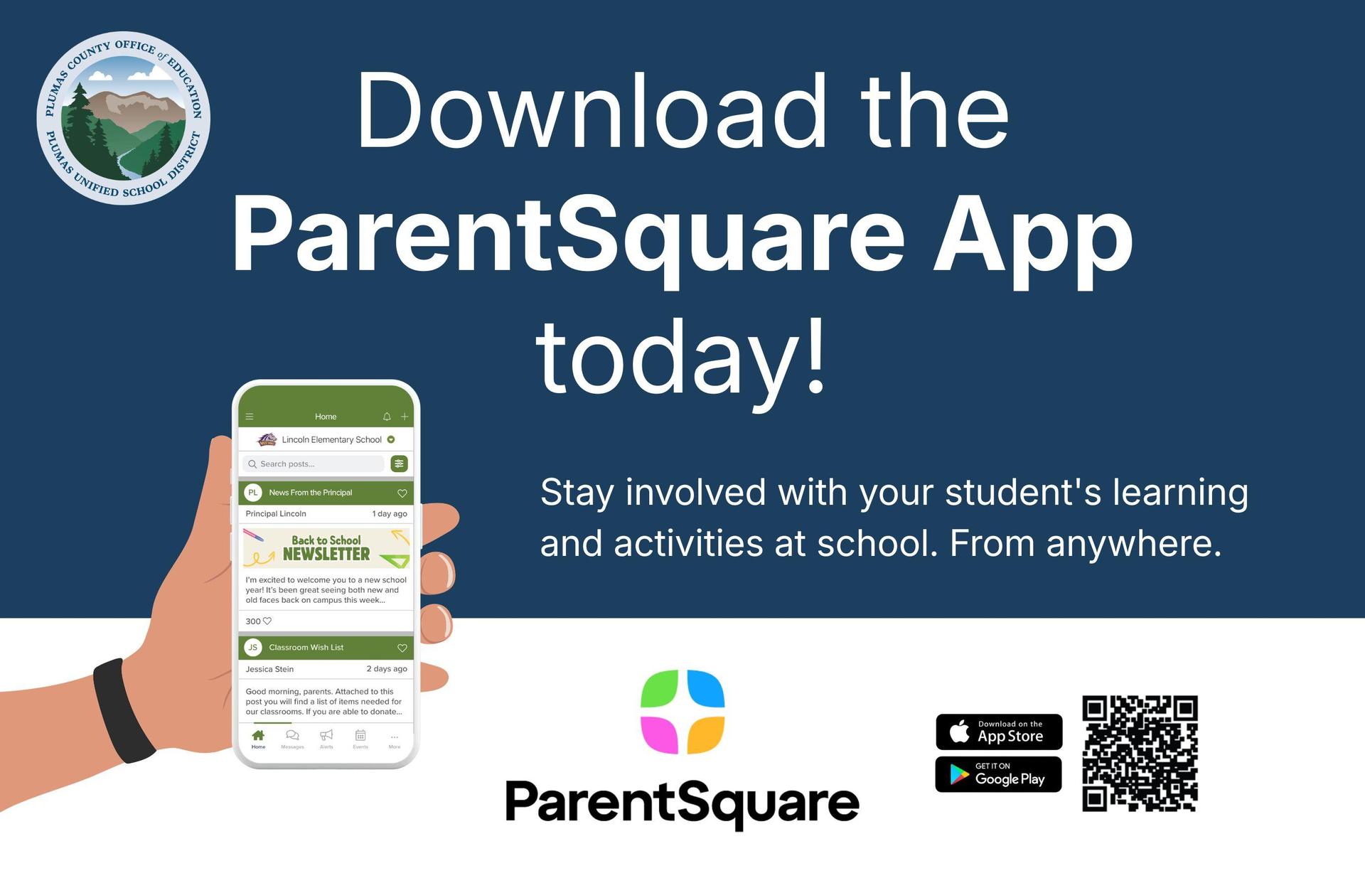 text on graphic download parentsquare app today