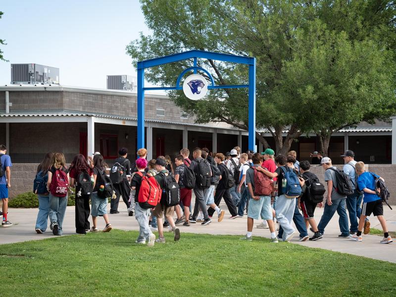 Students headed to class