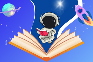 Astronaut reading