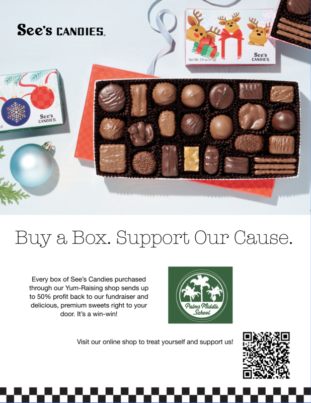 Image of See's Candy box and QR code