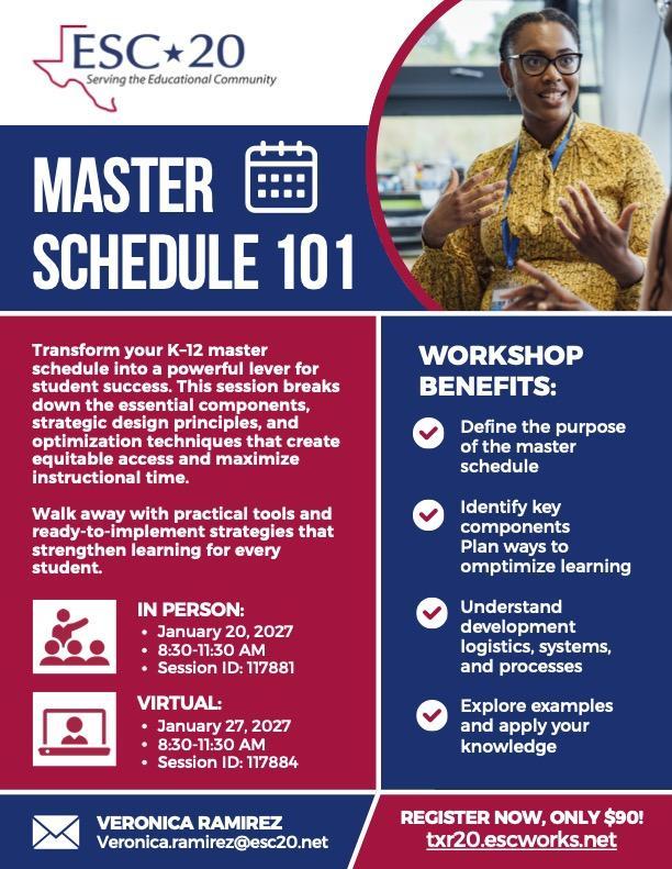 Master Schedule 101 Flyer