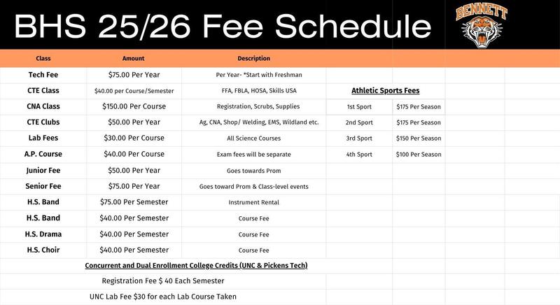 2025/2026 Fee Schedule