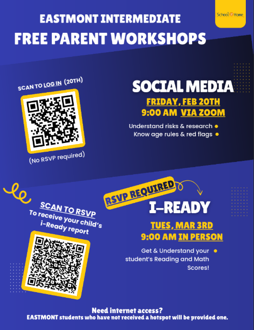 EASTMONT INTERMEDIATE  FREE PARENT WORKSHOPS