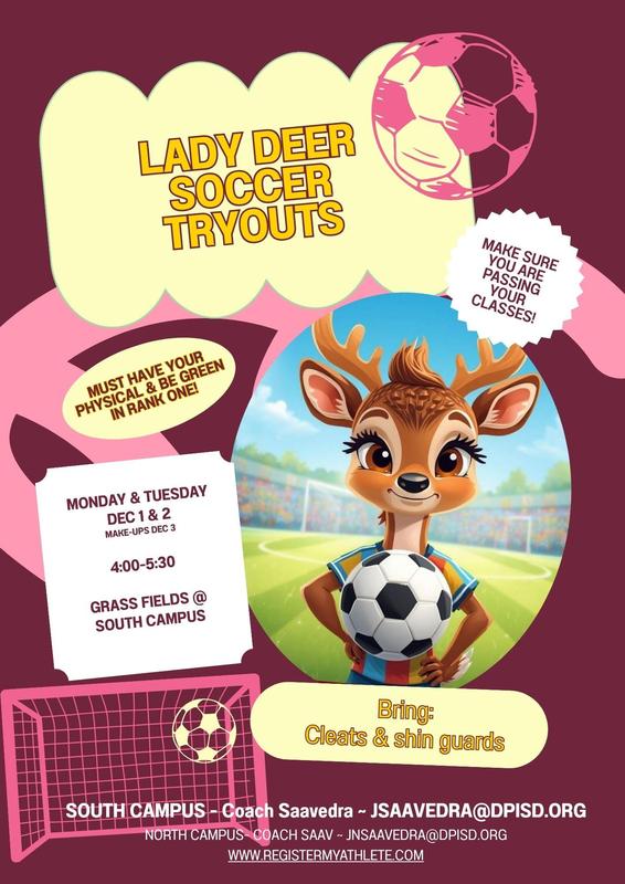 Lady Deer Soccer Try-Outs Flyer