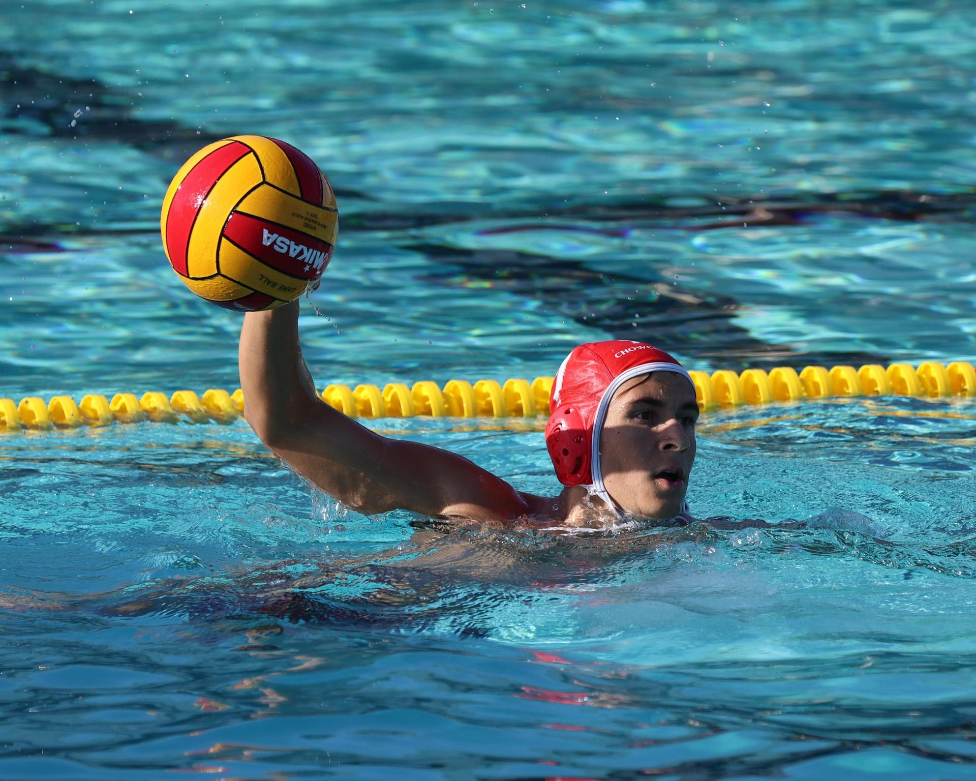 Boys playing water polo against Yosemite