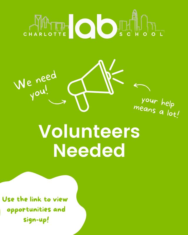 Volunteers Needed - Graphic encouraging volunteer sign-ups!