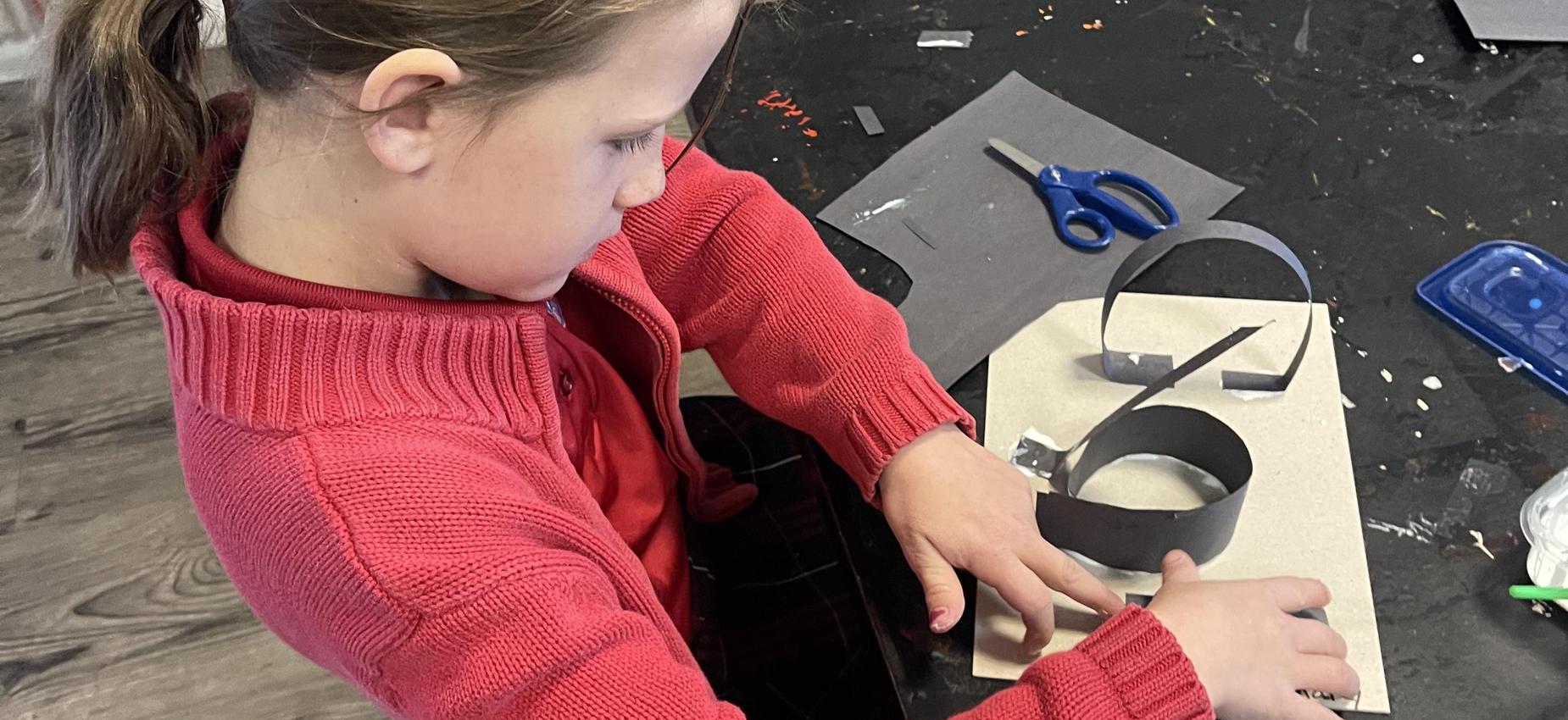 1st grade student in art