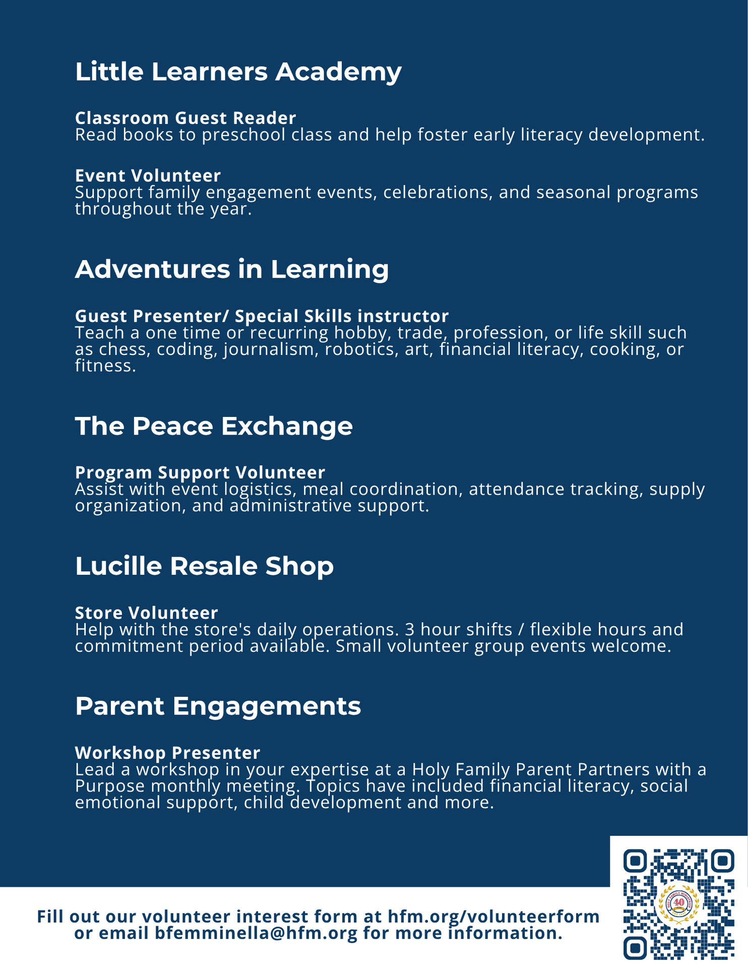 Volunteer Opportunities