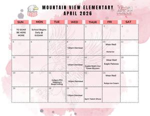 April Monthly Calendar