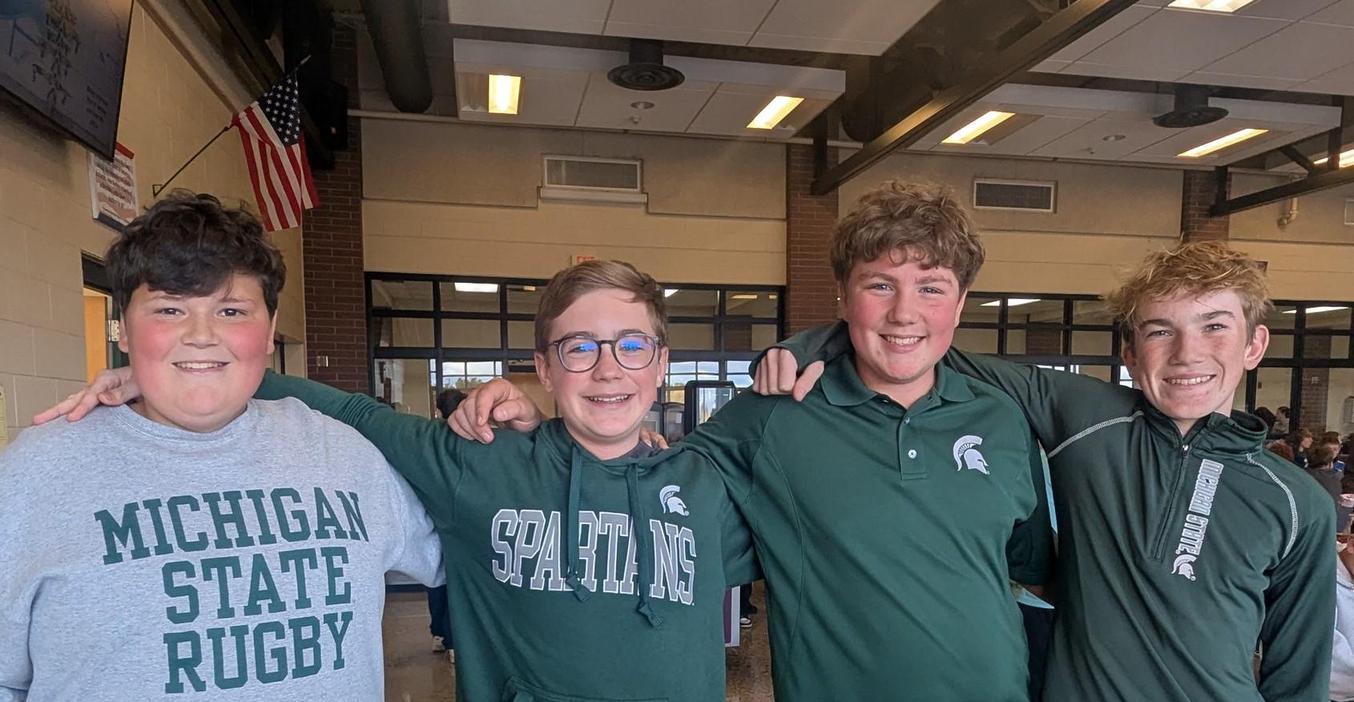 MS students wear their MSU attire for Michigan vs. MSU day.