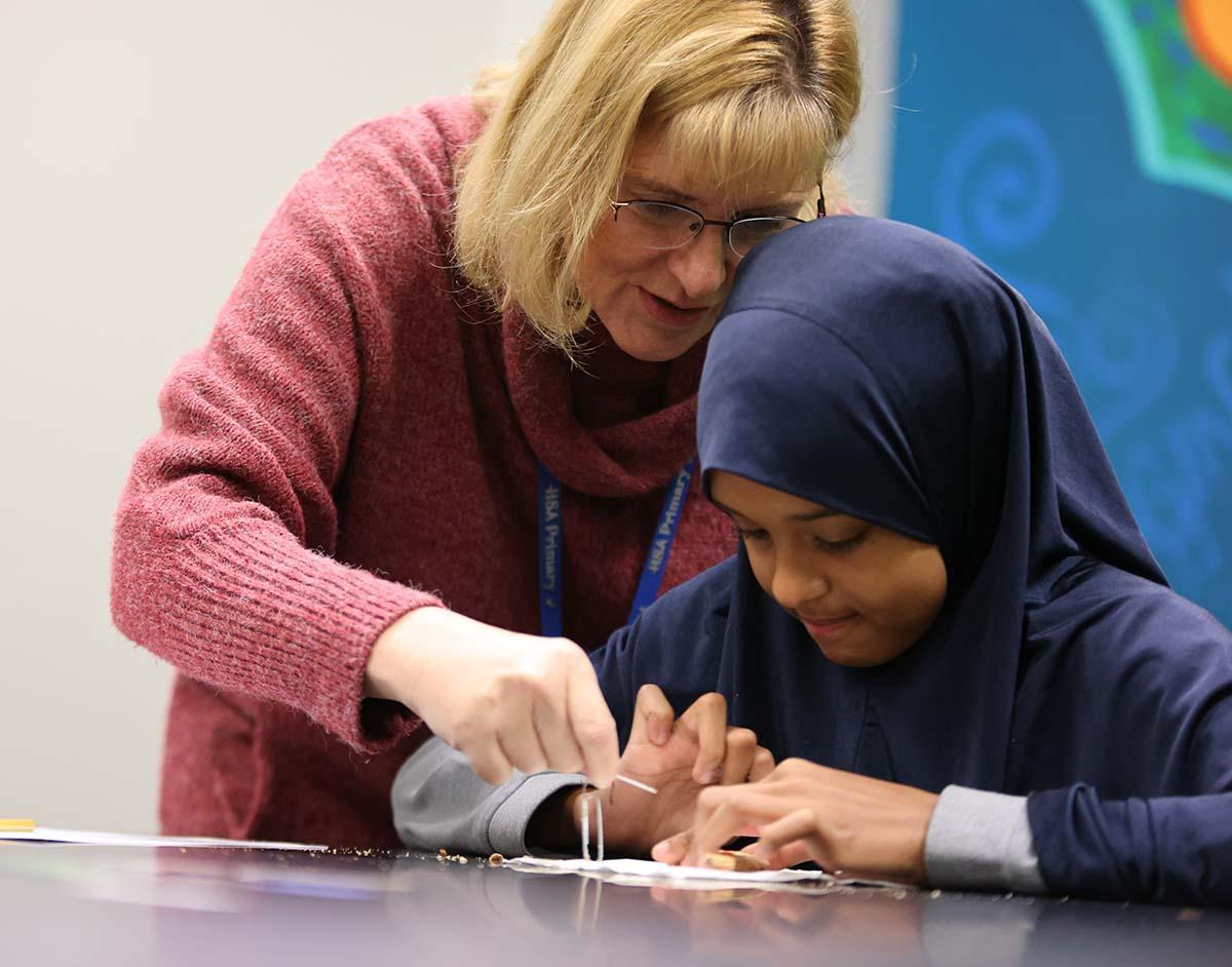 Horizon Science Academy Denison Students in a science fair.