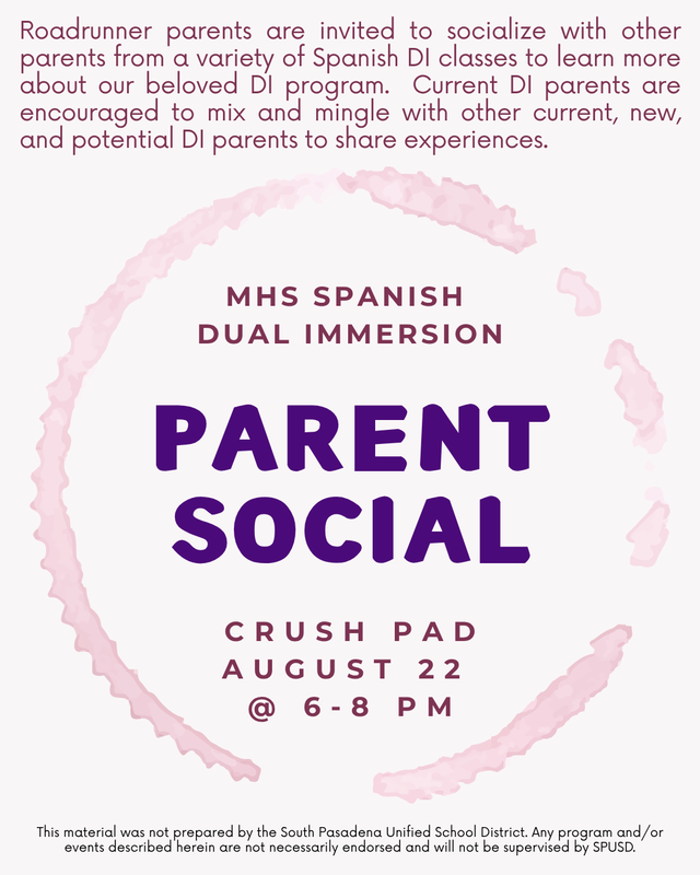 MHS Dual Immersion Parent Social - Fri. Aug. 22