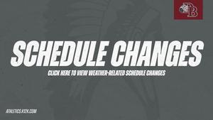 Text graphic for weather-related schedule changes