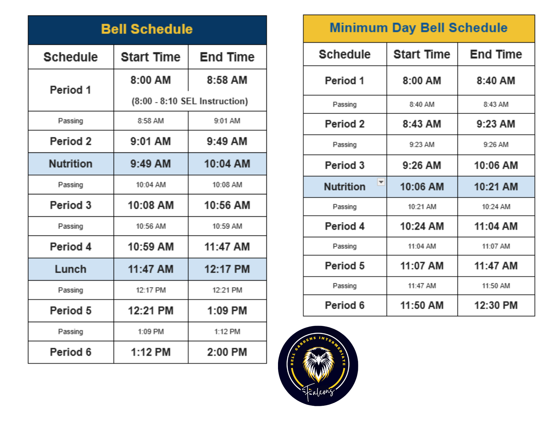 Bell Schedule 