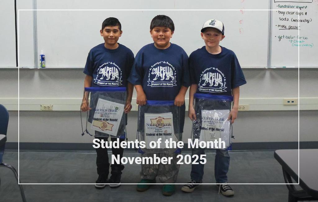 Our November 2025 Student of the Month photo of our 3 4th grade students.