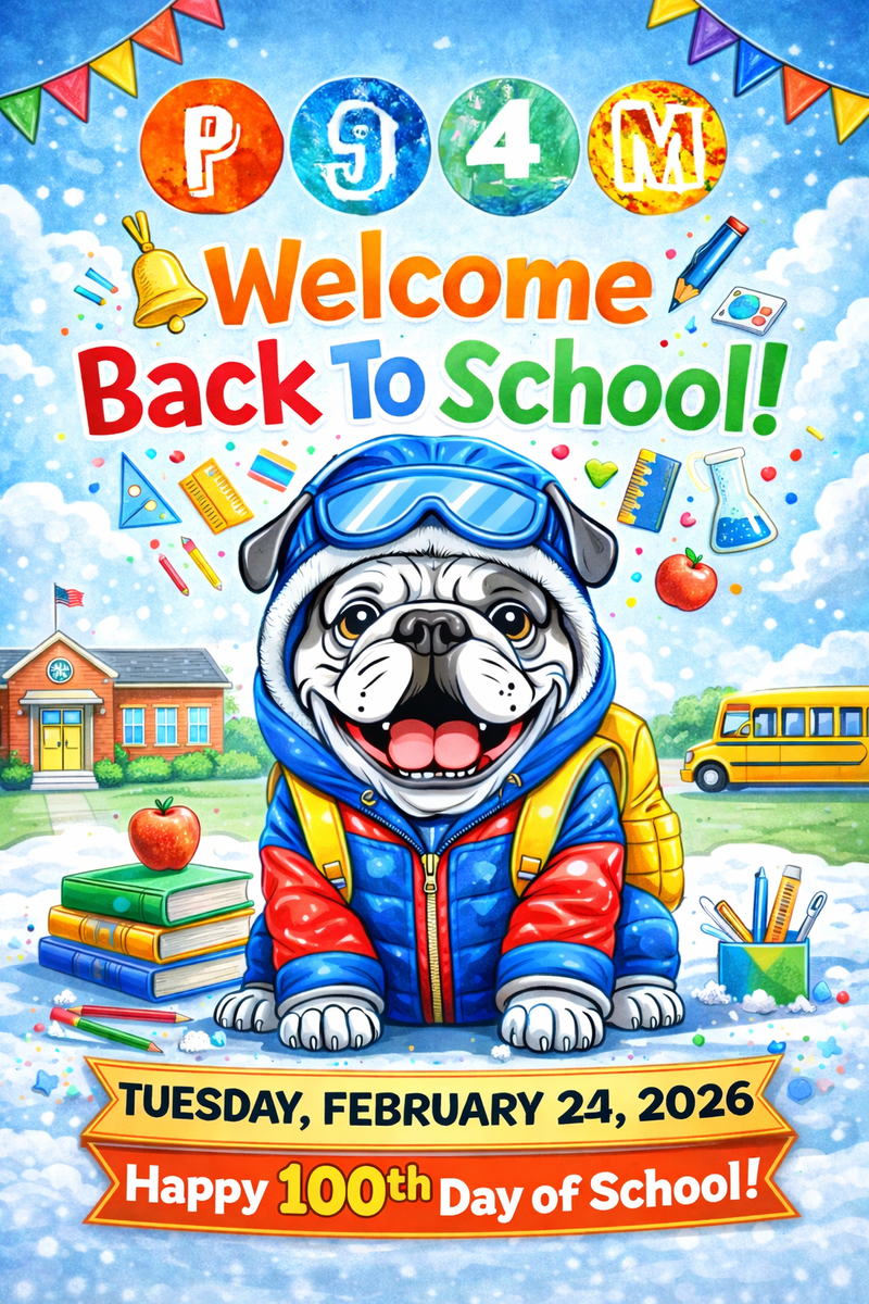 Bulldog logo with 100 day of school text