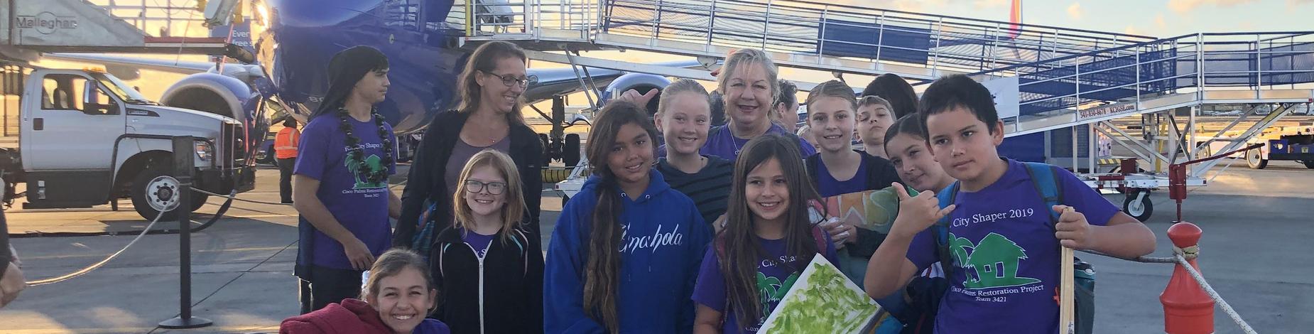 Just off the plane! South West Airlines first flight of the day to Honolulu!
