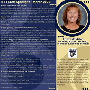 staff spotlight for Kathy McMillan